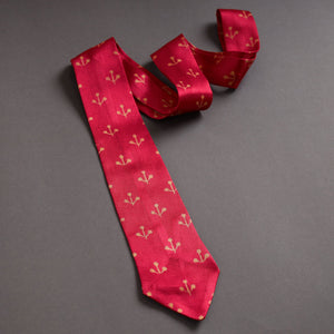 Block Printed Mashru Silk Handmade Necktie for Men