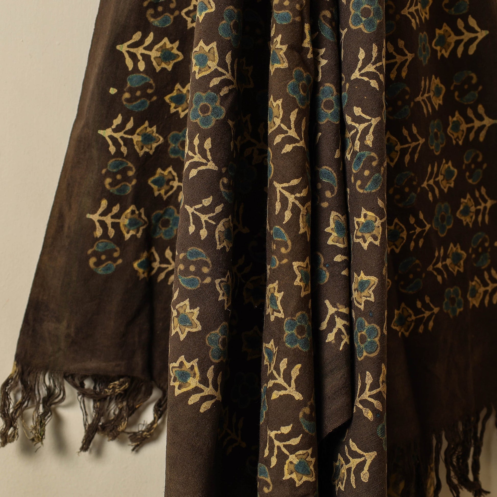 Brown - Block Print Cotton Ajrakh Handloom Towel