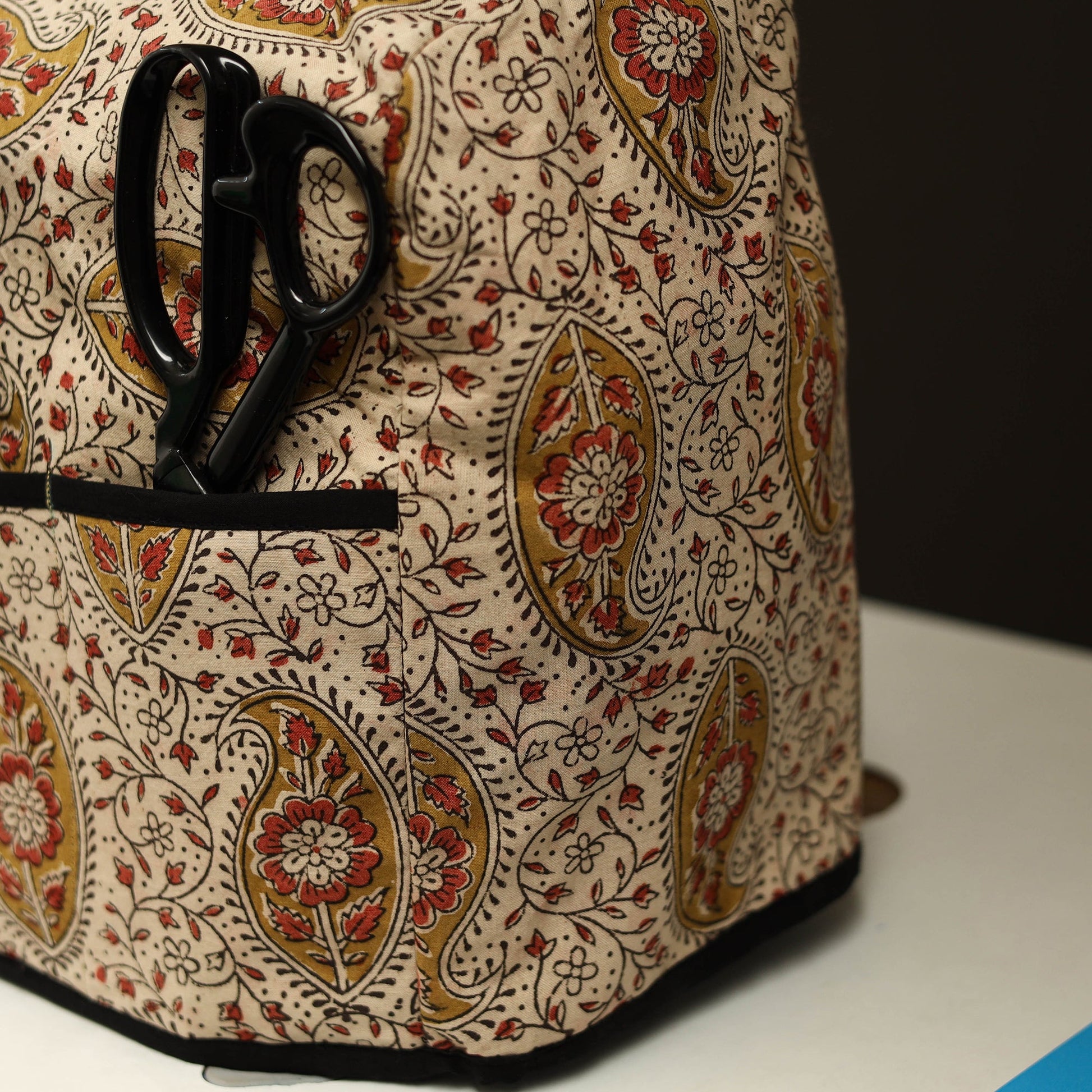 Beige - Handcrafted Cotton Sewing Machine Cover 05