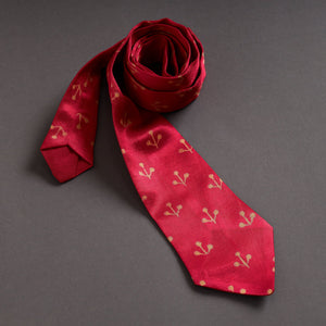 Block Printed Mashru Silk Handmade Necktie for Men