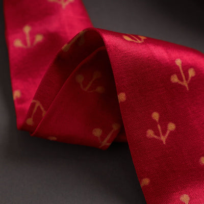 Block Printed Mashru Silk Handmade Necktie for Men