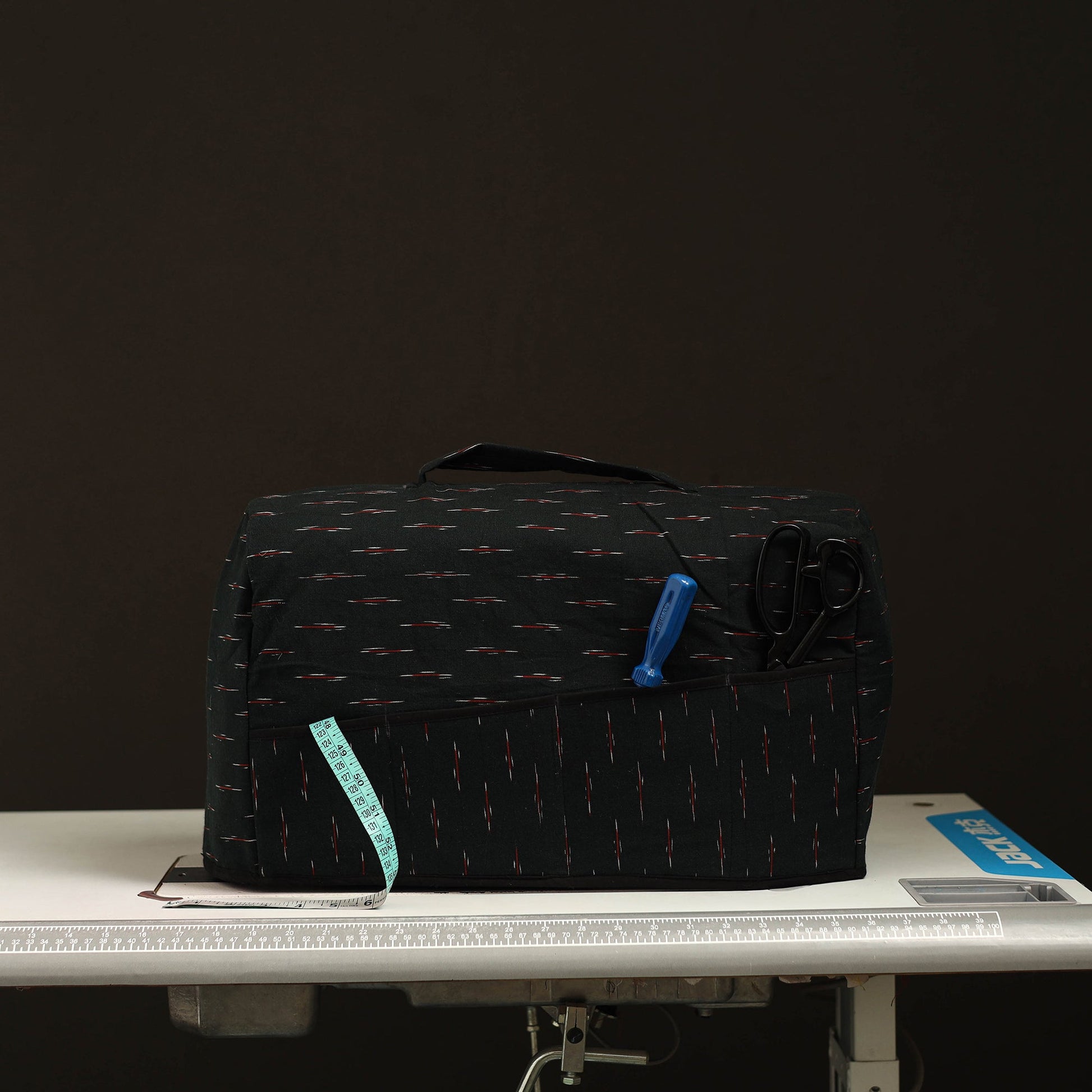 Black - Handcrafted Cotton Sewing Machine Cover 06