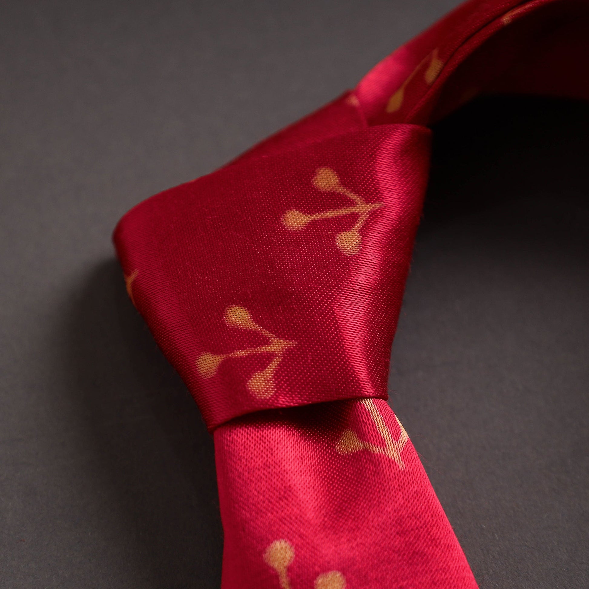 Block Printed Mashru Silk Handmade Necktie for Men