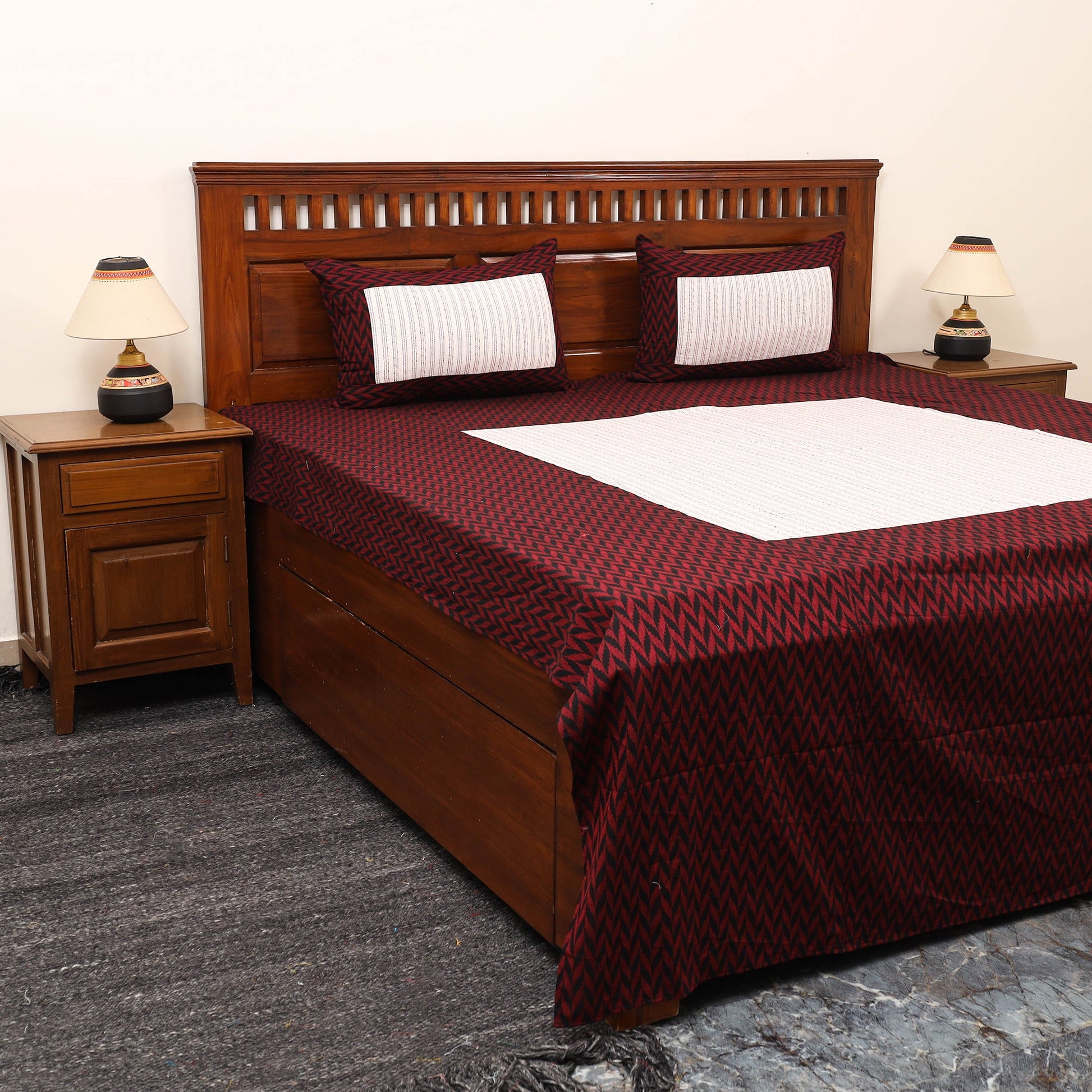 Patchwork Cotton Double Jacquard Bedsheet Set 11