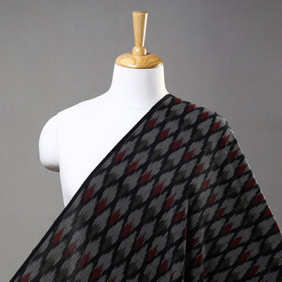 Black - Cotton Pochampally Ikat Fabric 08