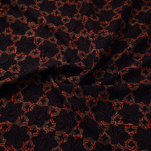 Black - Natural Dyed Block Print Cotton Ajrakh Fabric 10