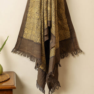 Brown - Block Print Cotton Ajrakh Handloom Towel
