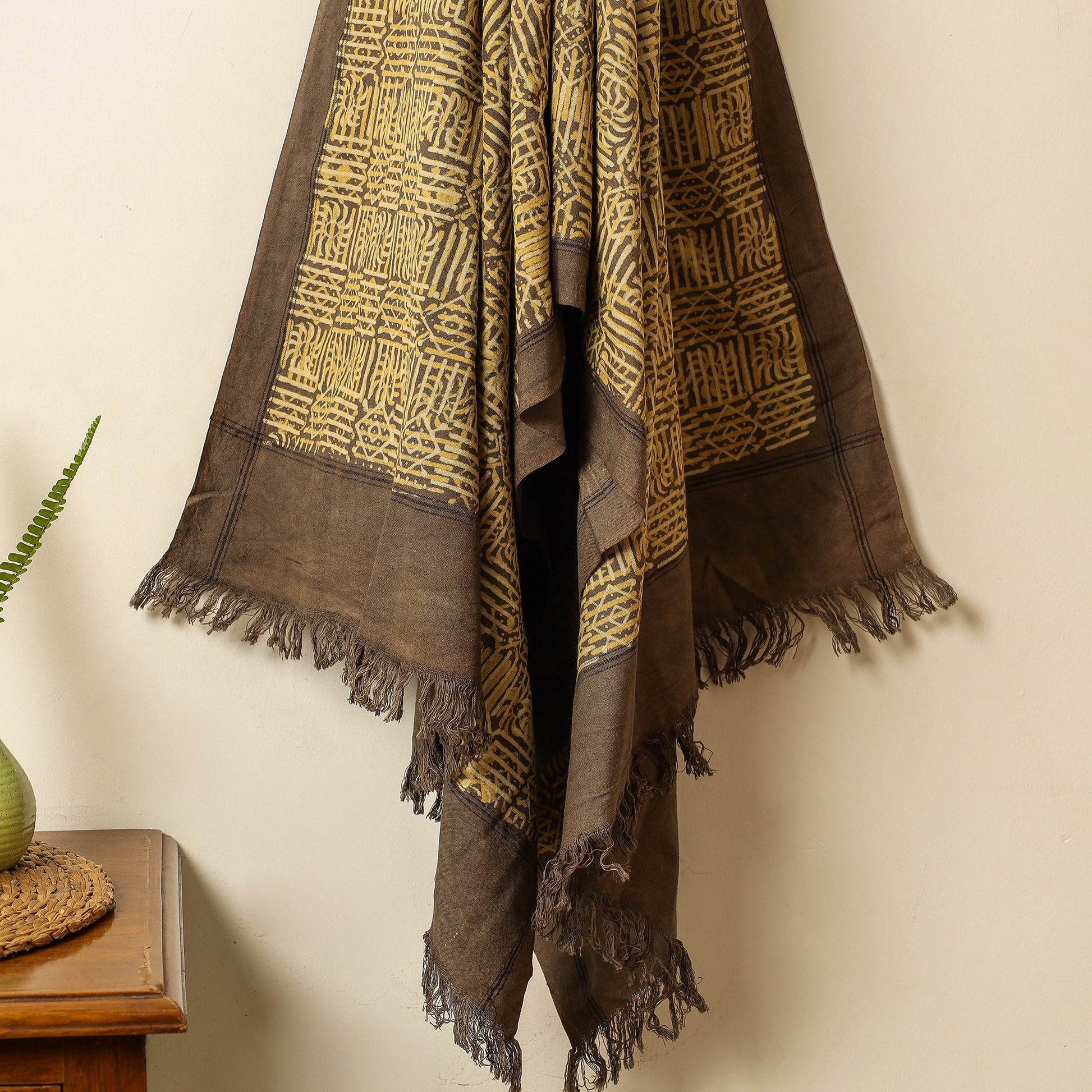 Brown - Block Print Cotton Ajrakh Handloom Towel