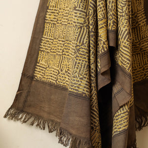 Brown - Block Print Cotton Ajrakh Handloom Towel