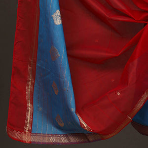 Blue - 3pc Handloom Nakshi Zari Chanderi Silk Dress Material 06