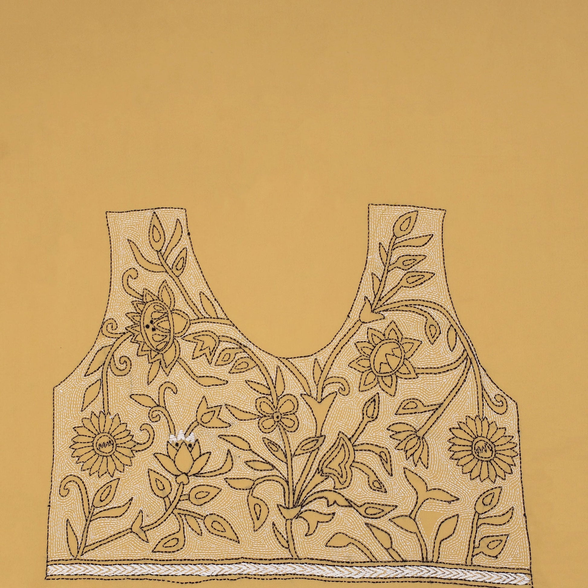 Bengal Kantha Embroidery Cotton Blouse Piece 36