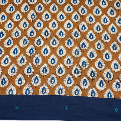 Brown - Block Printed Cotton Bagru Blouse Piece 01