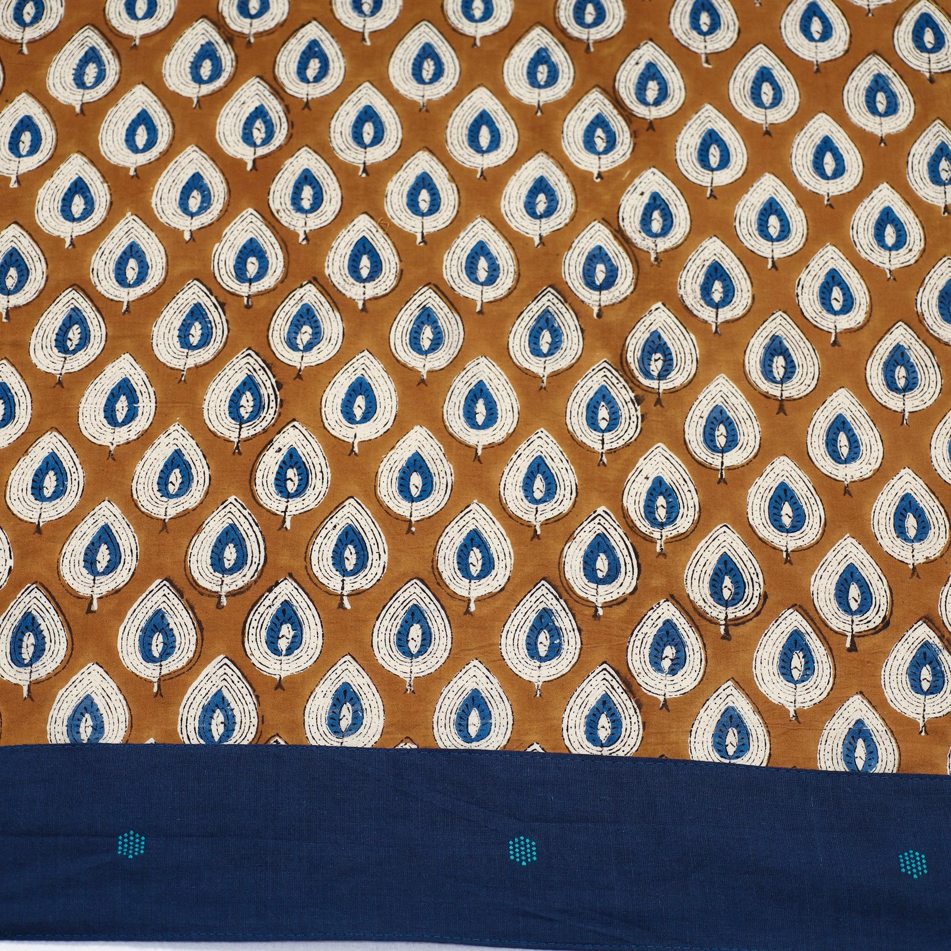 Brown - Block Printed Cotton Bagru Blouse Piece 01