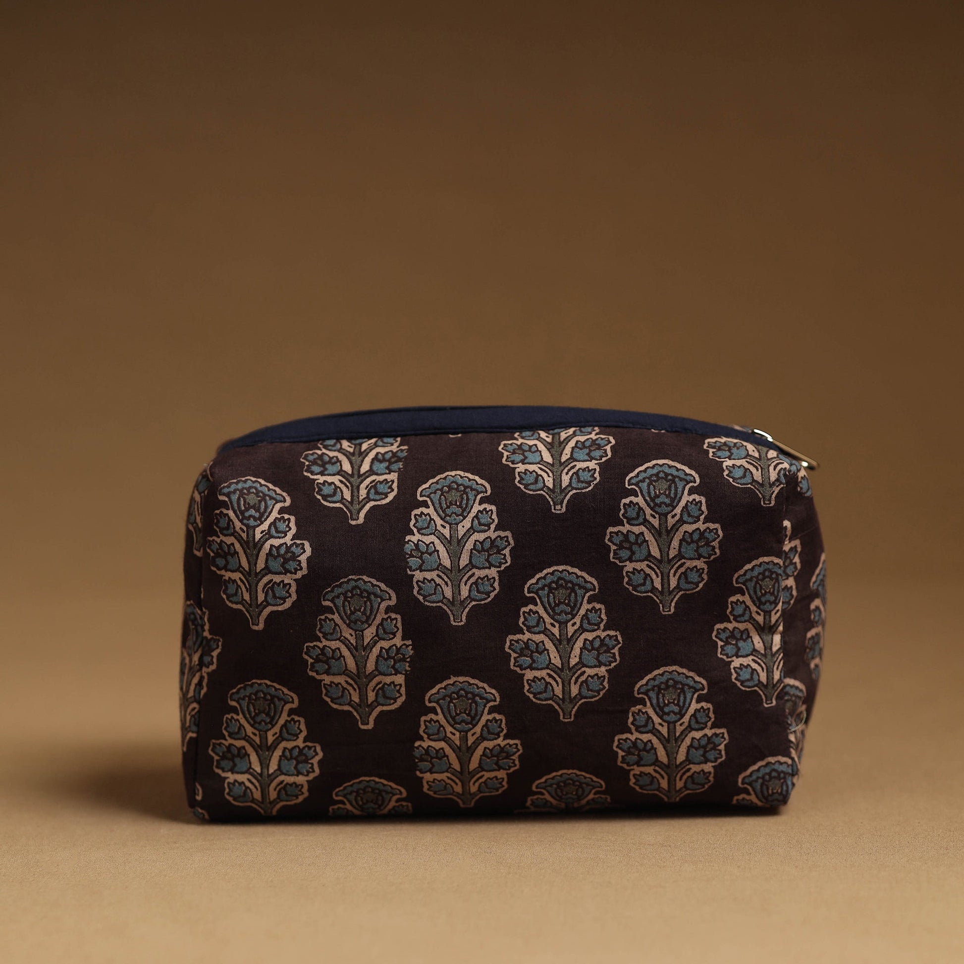 Brown - Handmade Cotton Toiletry Pouch 02