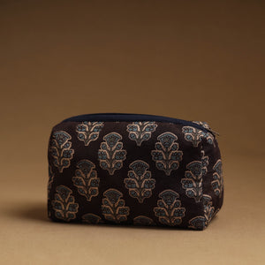 Brown - Handmade Cotton Toiletry Pouch 02
