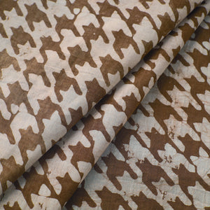 Brown - Hand Printed Cotton Batik Fabric 12
