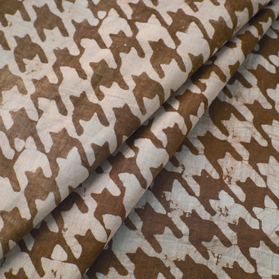 Brown - Hand Printed Cotton Batik Fabric 12