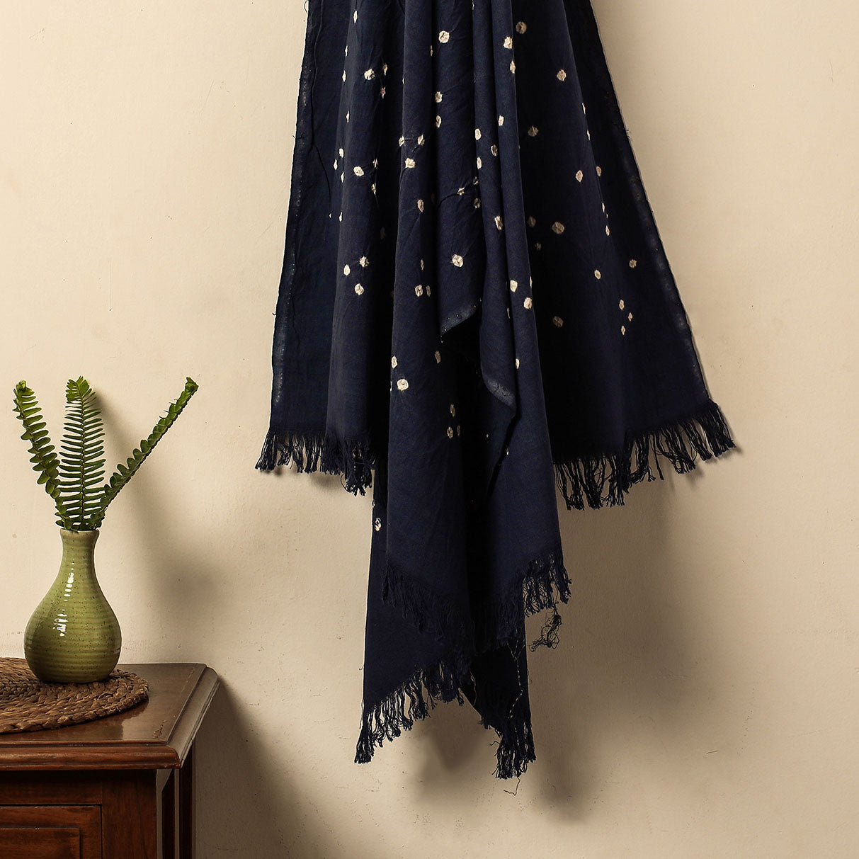 Black - Bandhani Tie-Dye Handloom Cotton Towel