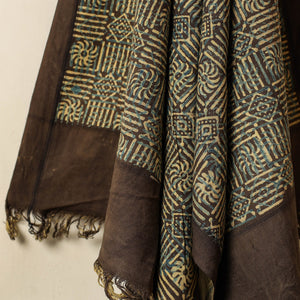 Brown - Block Print Cotton Ajrakh Handloom Towel