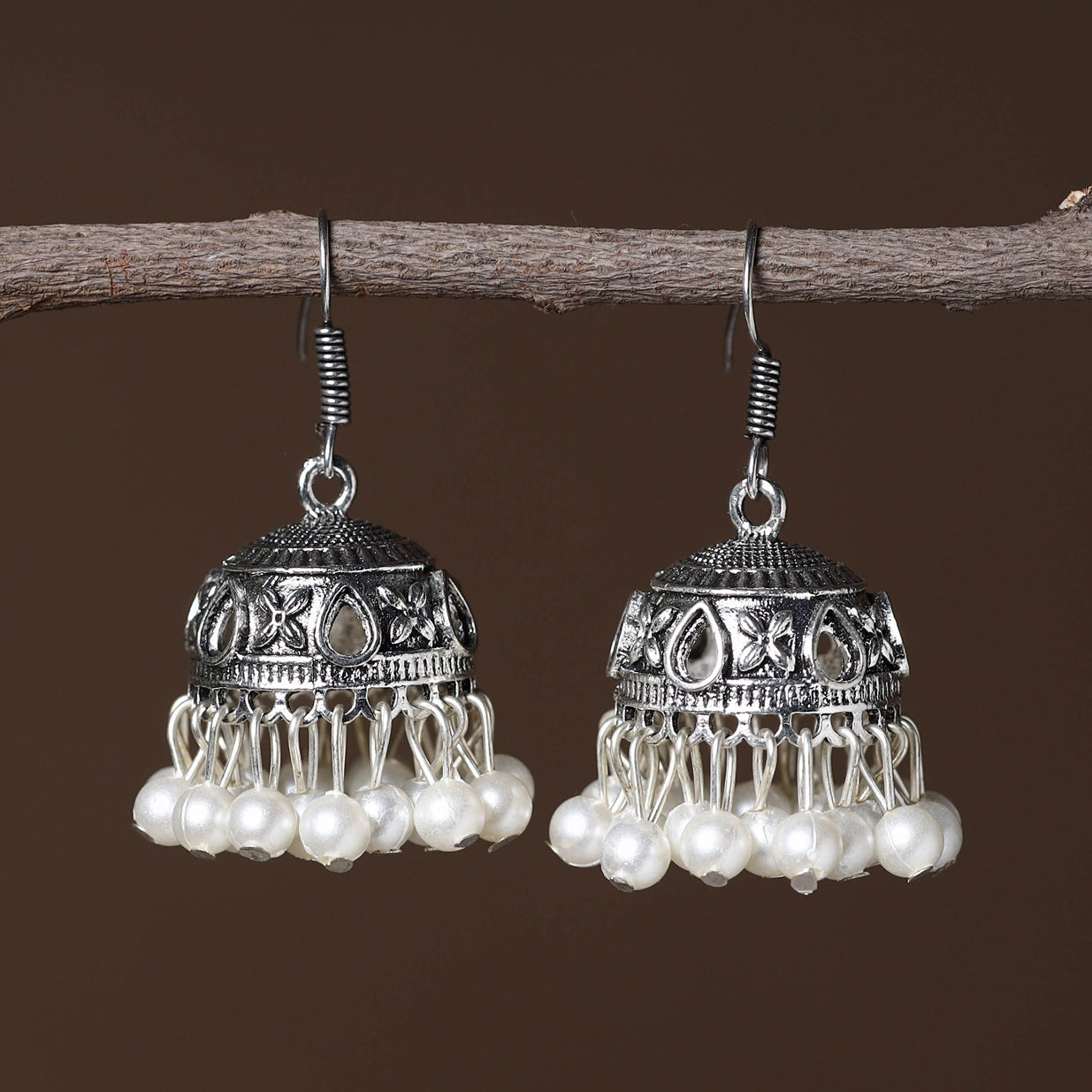 Amreen Handcrafted GS Jhumki Bead Work Earrings