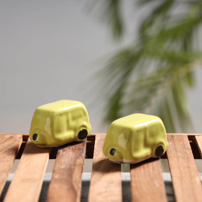 Auto Rickshaw - Handcrafted Ceramic Toys (Set of 2)