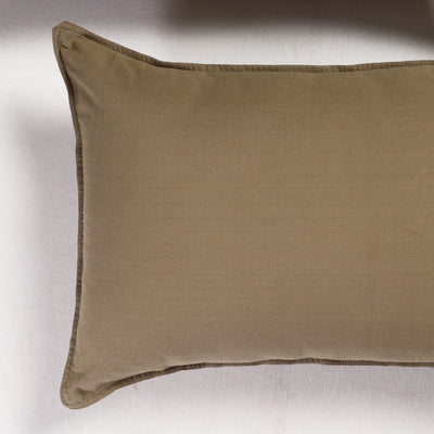 Brown - Set of 2 - Fine Cotton Handloom Pillow Covers (26 x 17 in)