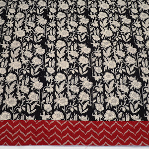 Black - Block Printed Cotton Bagru Blouse Piece 03
