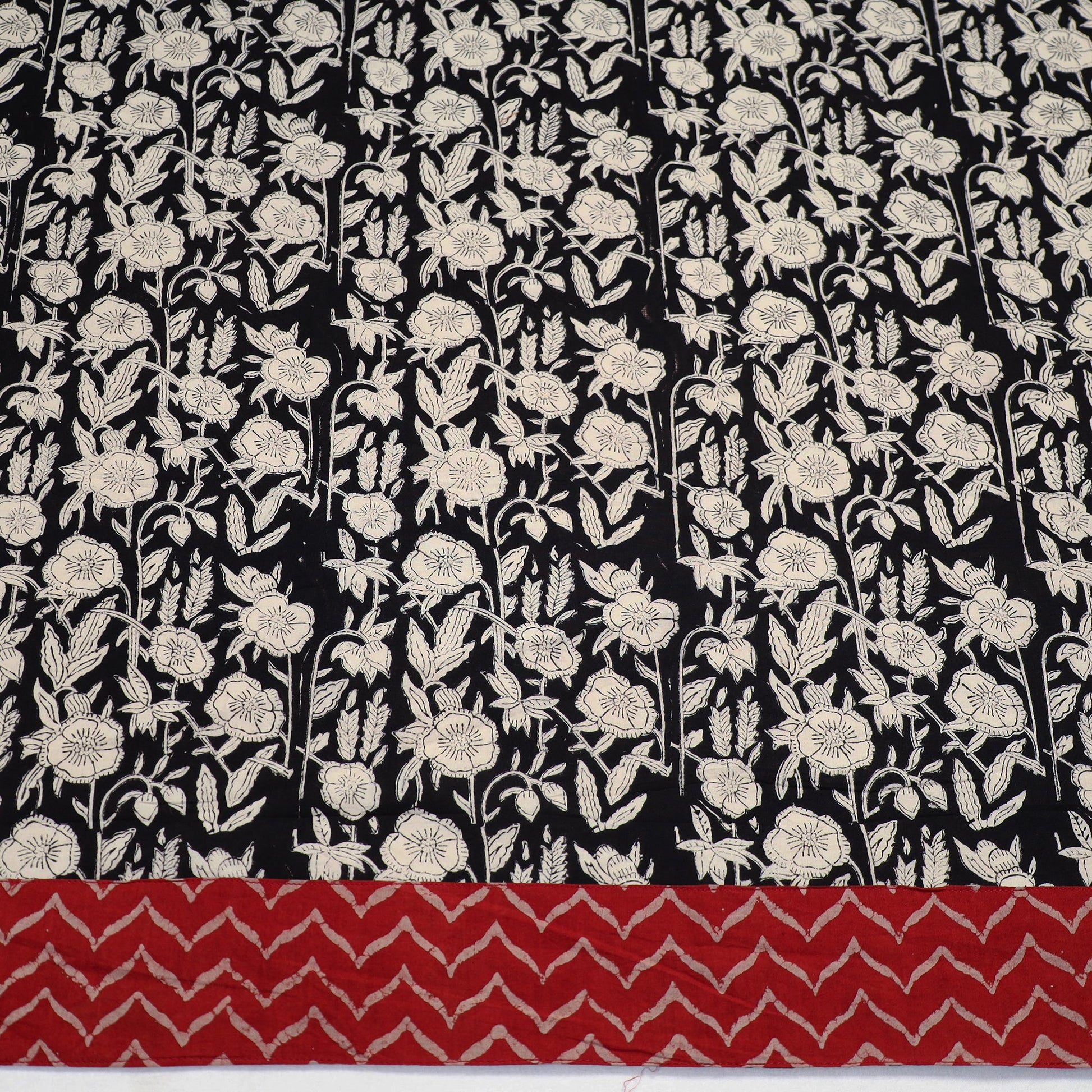 Black - Block Printed Cotton Bagru Blouse Piece 03