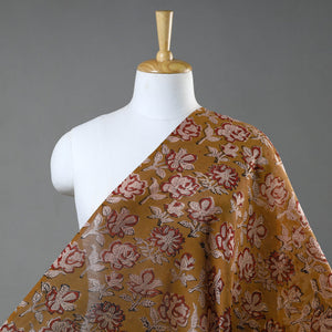 Brown - Ajrakh Dabu Bagru Block Print Chanderi Silk Fabric 14