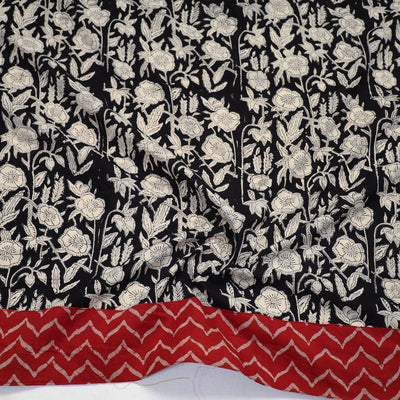 Black - Block Printed Cotton Bagru Blouse Piece 03
