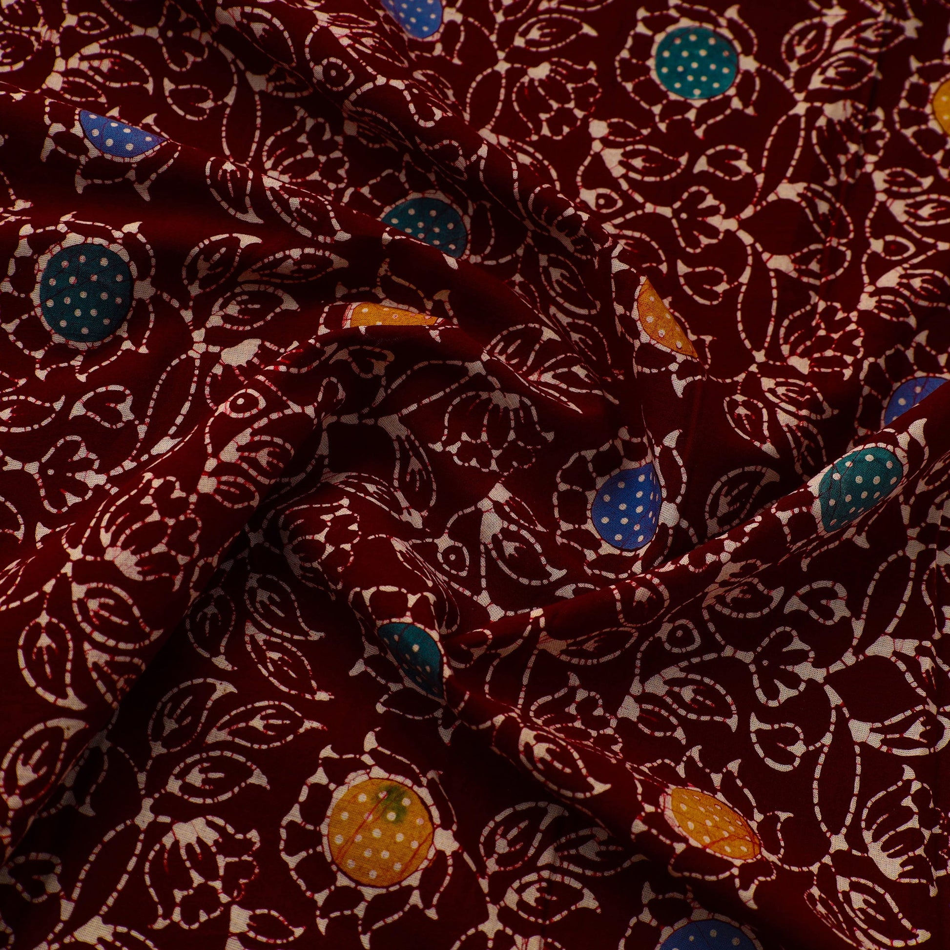 Brown - Indonesian Style Cotton Batik Print Fabric 13