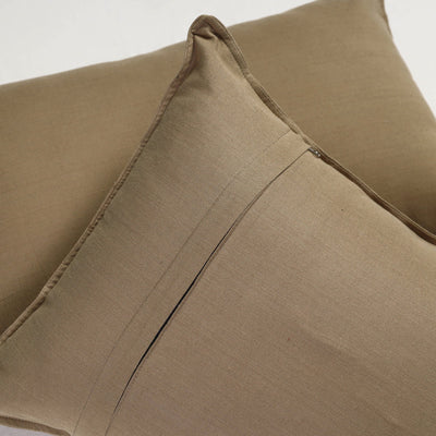 Brown - Set of 2 - Fine Cotton Handloom Pillow Covers (26 x 17 in)