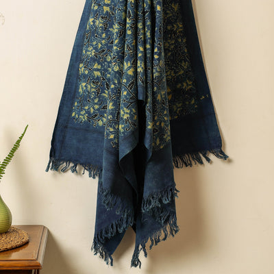Blue - Block Print Cotton Ajrakh Handloom Towel
