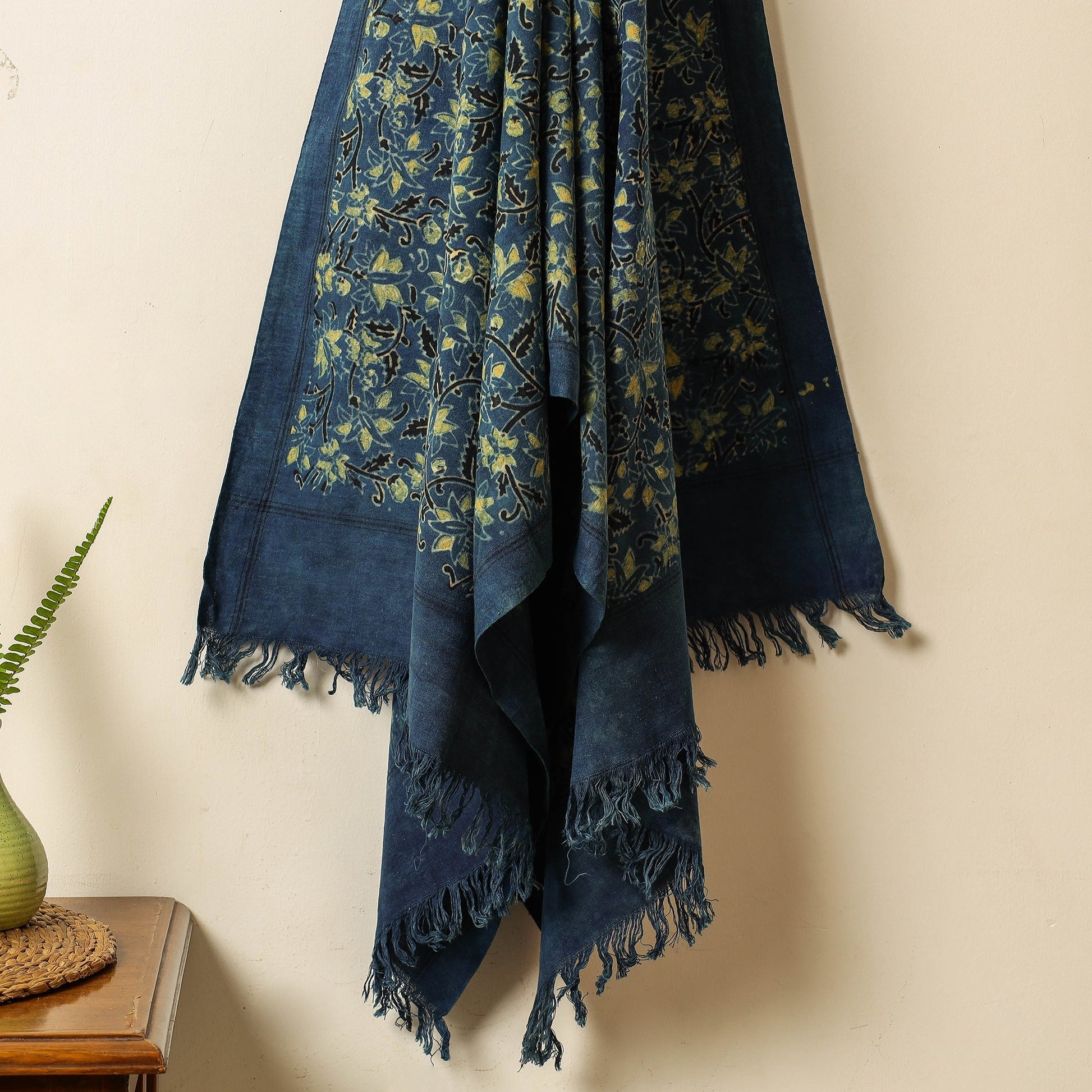 Blue - Block Print Cotton Ajrakh Handloom Towel