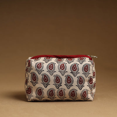 Beige - Handmade Cotton Toiletry Pouch 05