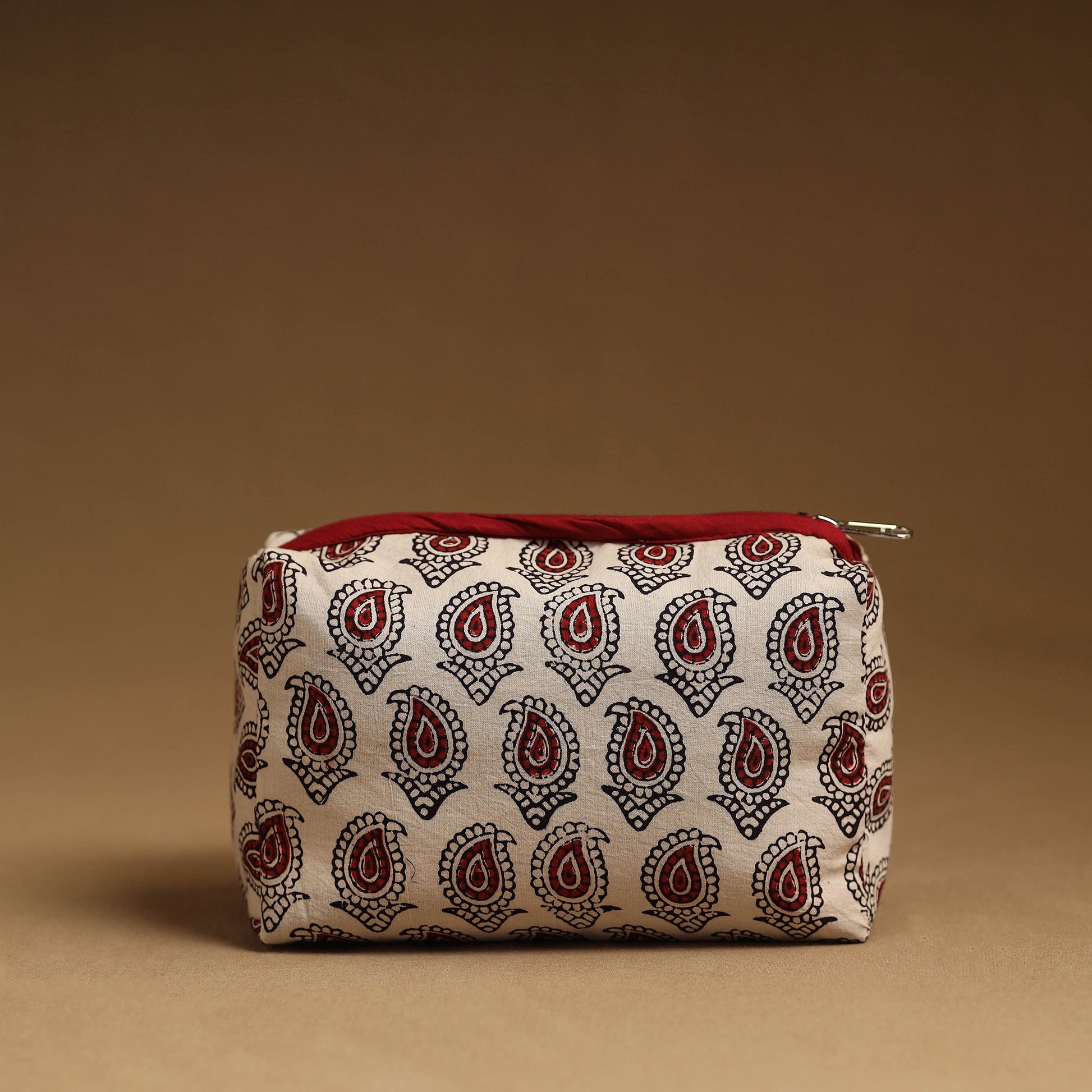 Beige - Handmade Cotton Toiletry Pouch 05