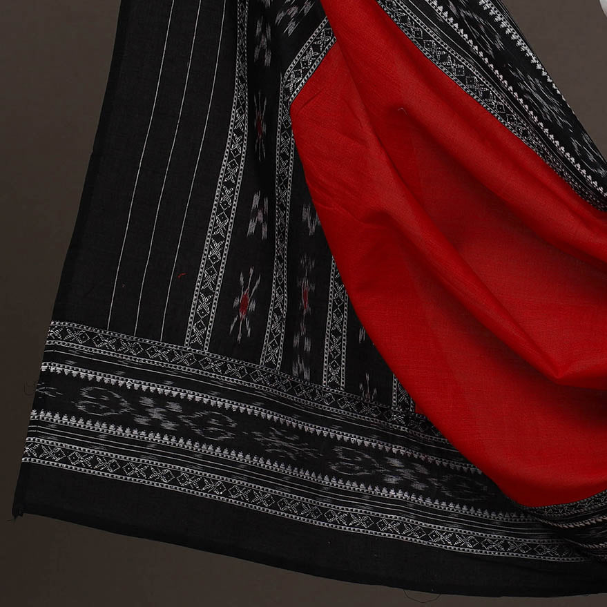 Black - 2pc Handloom Cotton Sambalpuri Ikat Dress Material 05