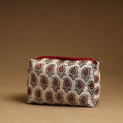Beige - Handmade Cotton Toiletry Pouch 05