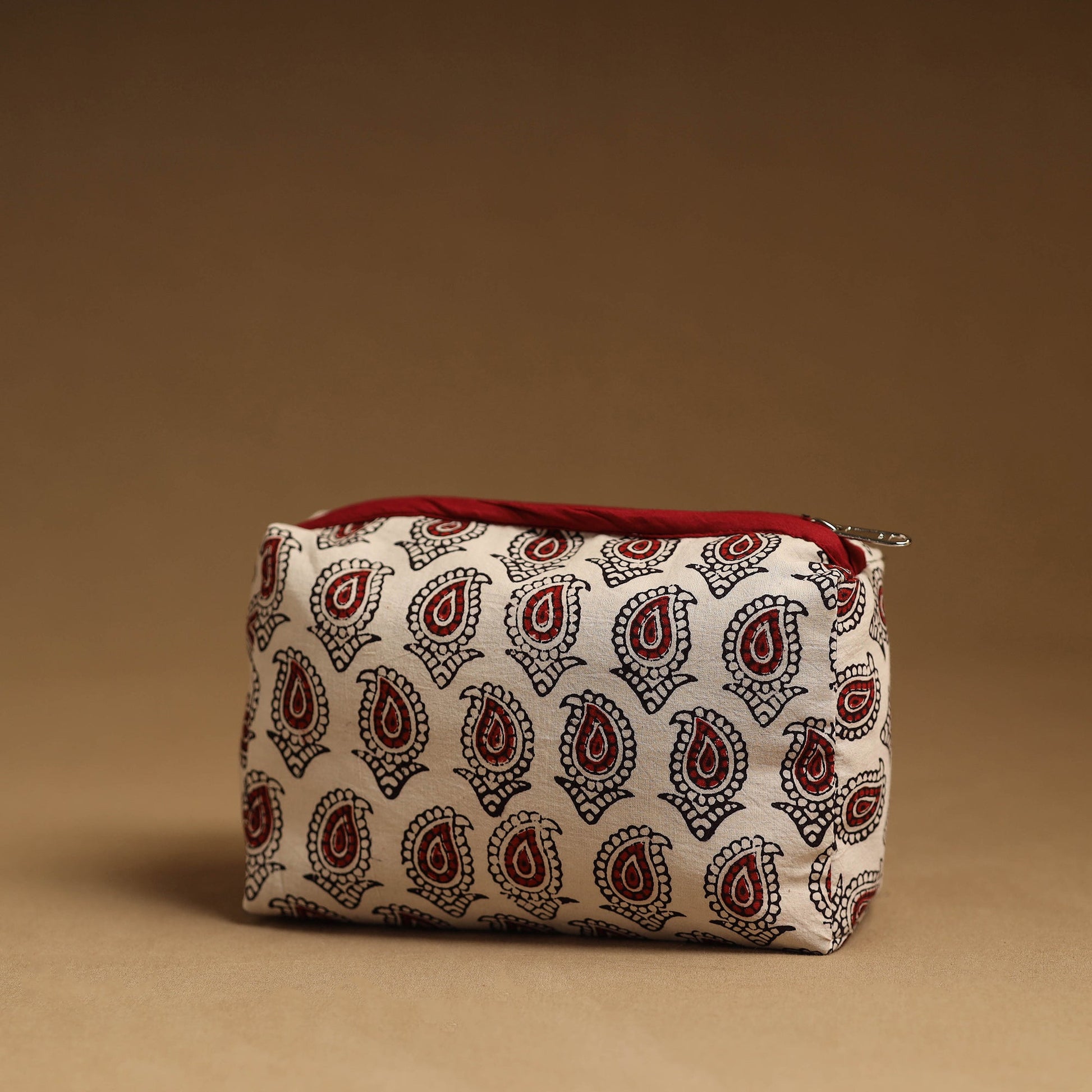 Beige - Handmade Cotton Toiletry Pouch 05
