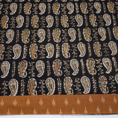 Black - Block Printed Cotton Bagru Blouse Piece 04