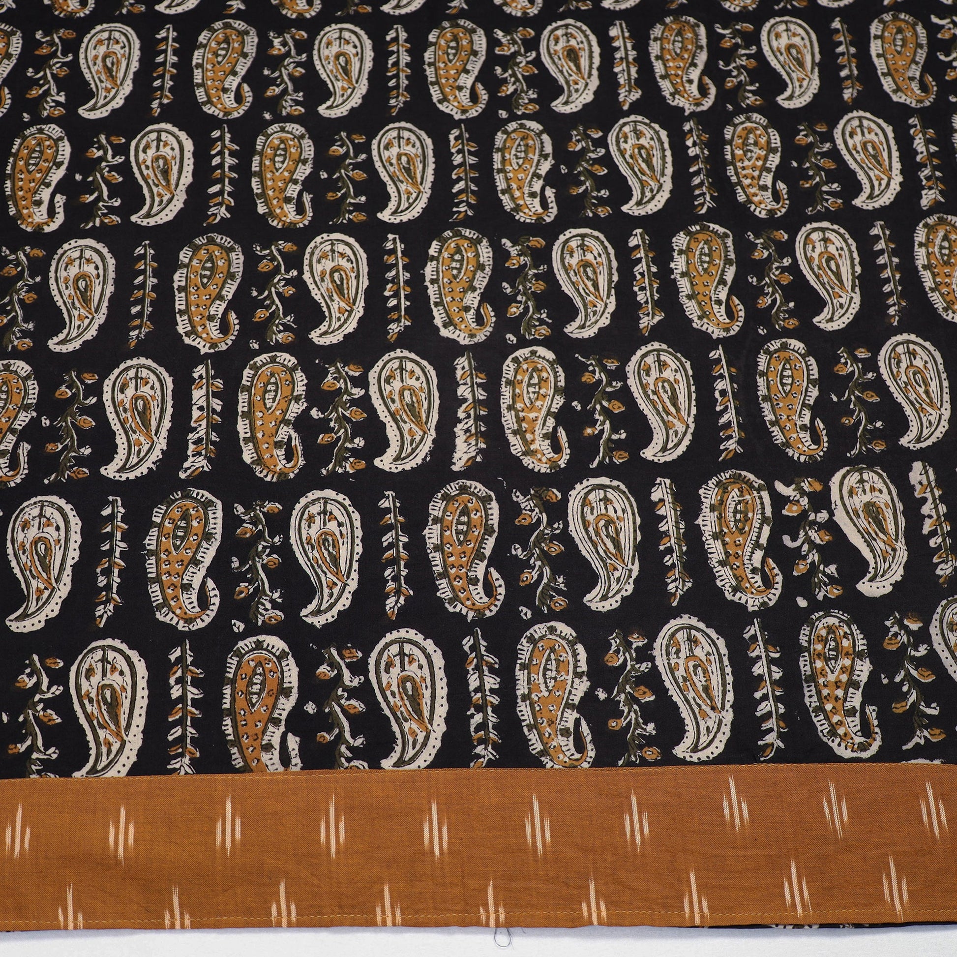 Black - Block Printed Cotton Bagru Blouse Piece 04