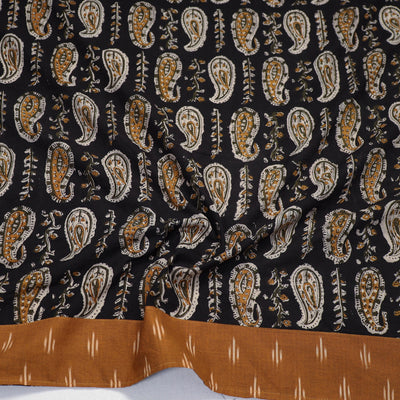 Black - Block Printed Cotton Bagru Blouse Piece 04