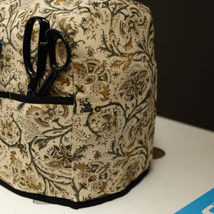 Beige - Handcrafted Cotton Sewing Machine Cover 09