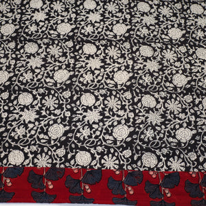 Black - Block Printed Cotton Bagru Blouse Piece 05