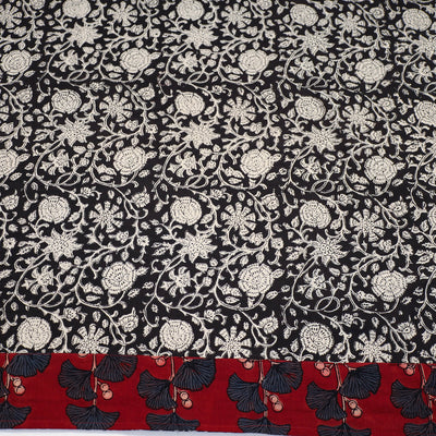 Black - Block Printed Cotton Bagru Blouse Piece 05