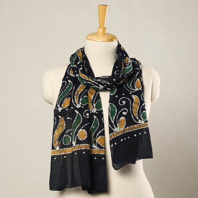 Black - Hand Batik Printed Mul Cotton Stole 85
