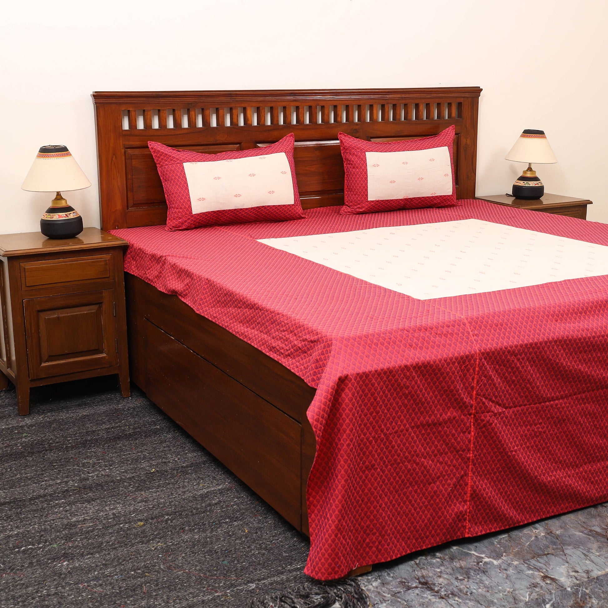 Patchwork Cotton Double Jacquard Bedsheet Set 23