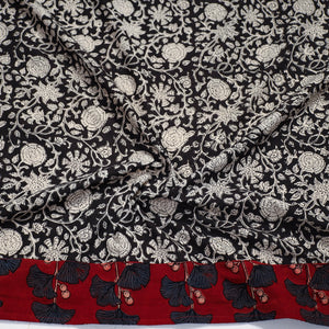 Black - Block Printed Cotton Bagru Blouse Piece 05