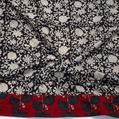 Black - Block Printed Cotton Bagru Blouse Piece 05