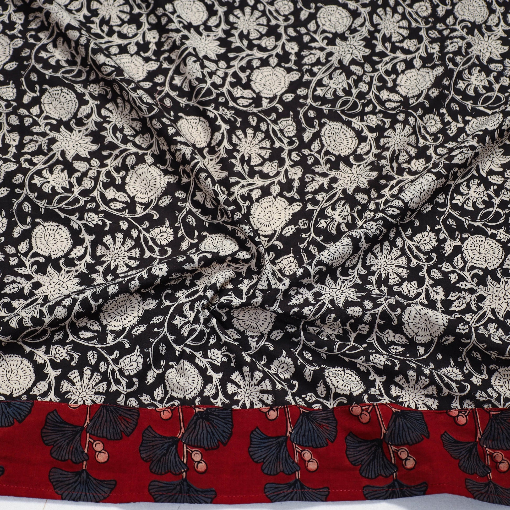 Black - Block Printed Cotton Bagru Blouse Piece 05